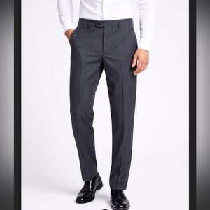 Joseph Abboud Gray Washable Wool Dress Pants 32x32 Mens Flat Front